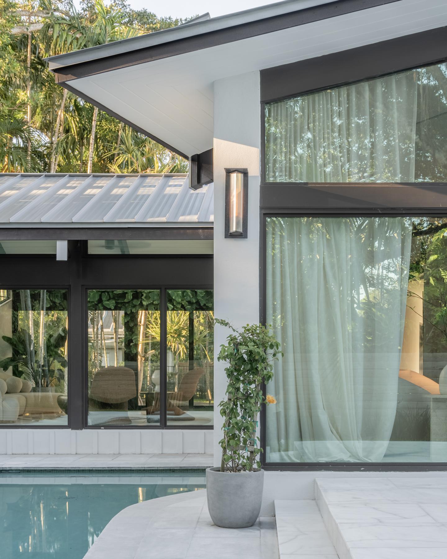 Pool deck and roofline detail