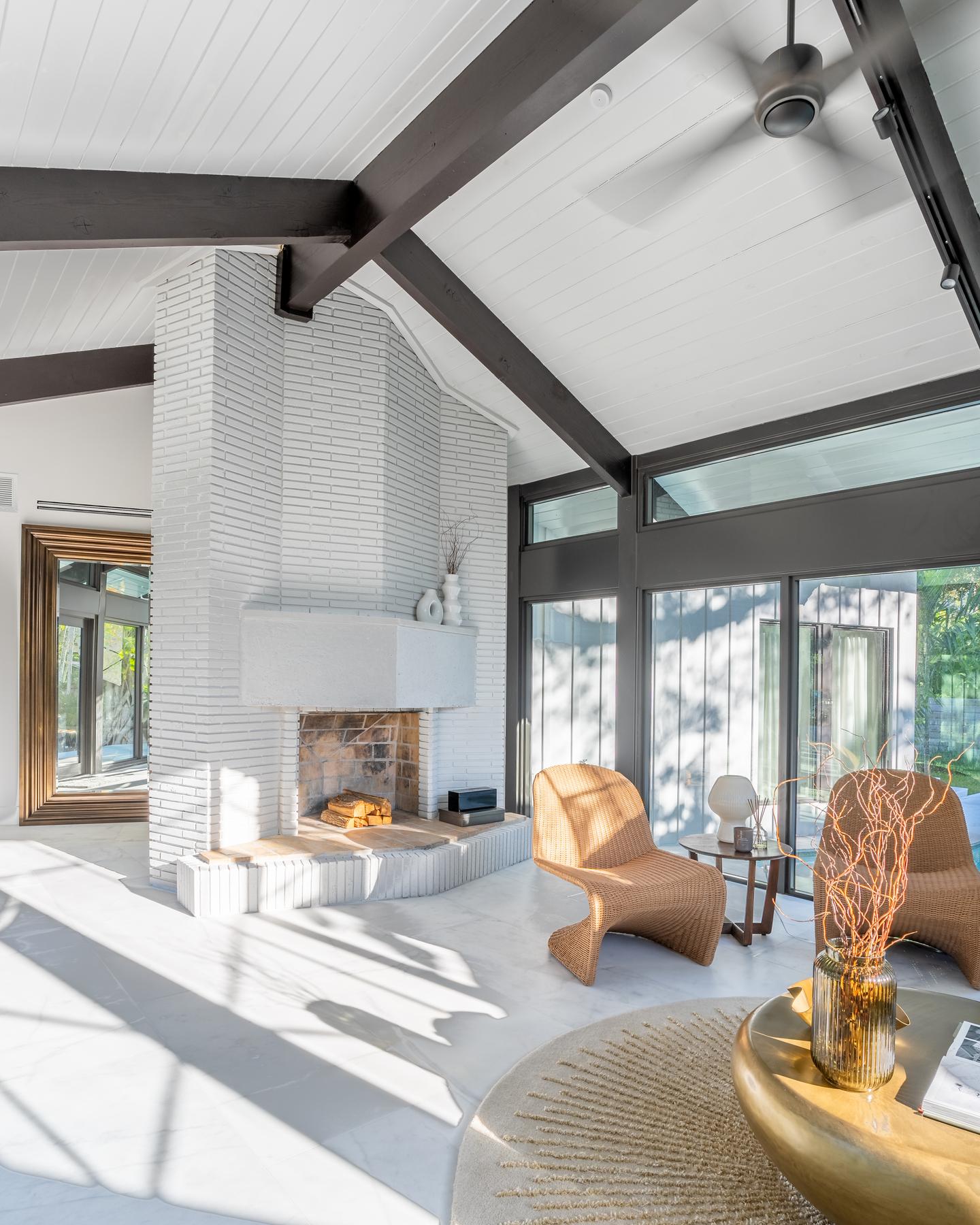 Fireplace and sitting area