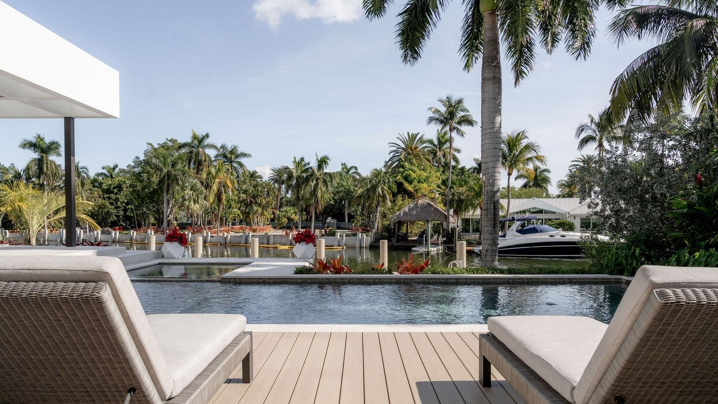 Infinity pool overlooking the waterway