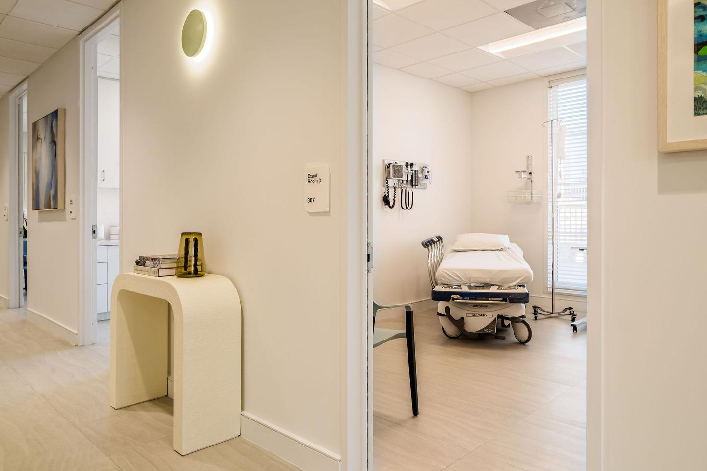 Hallway into exam suite